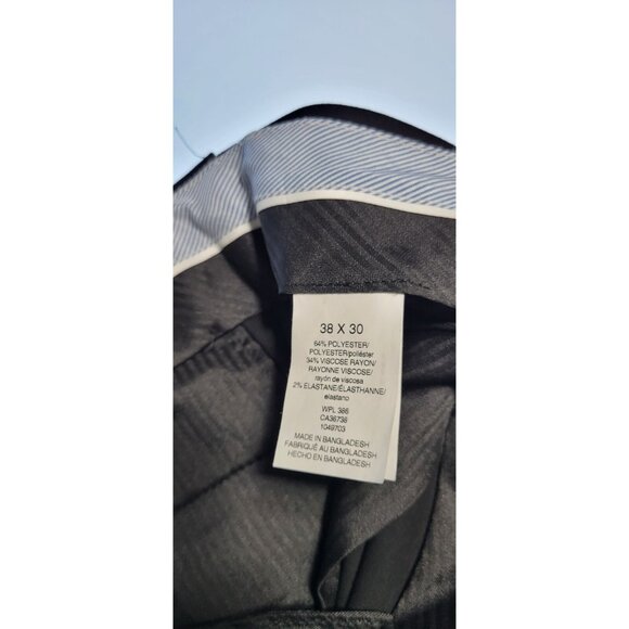 J.M. Haggar Men's Stretch Classic Fit Flat Front Suit Pants,BLACK, 38x30 HY00182 - Picture 12 of 12